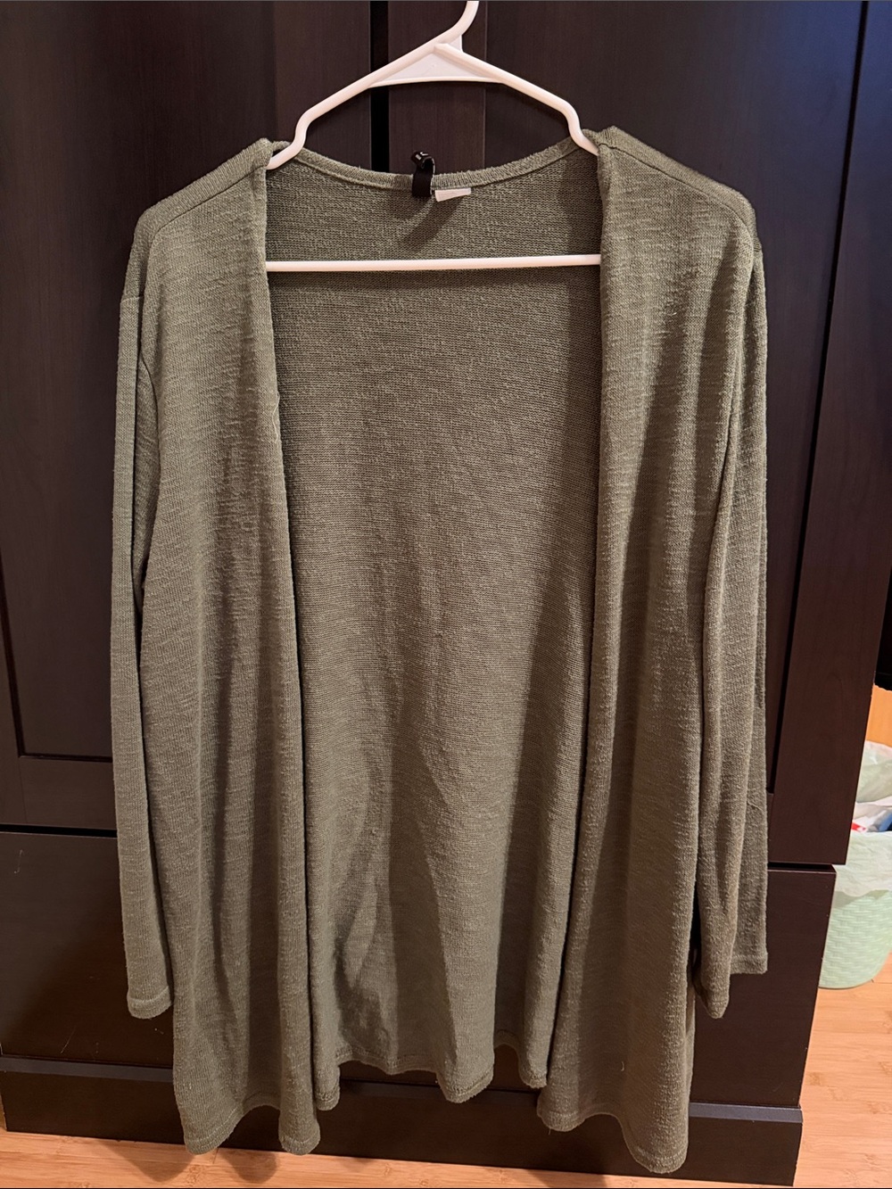 H&M Olive Open-Front Women's Cardigan Sweater